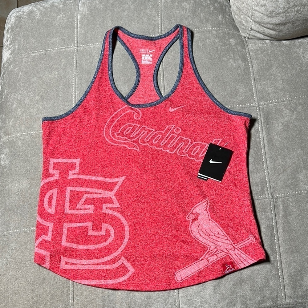 Nike Red and Pink Sleeveless Crop Tank Top